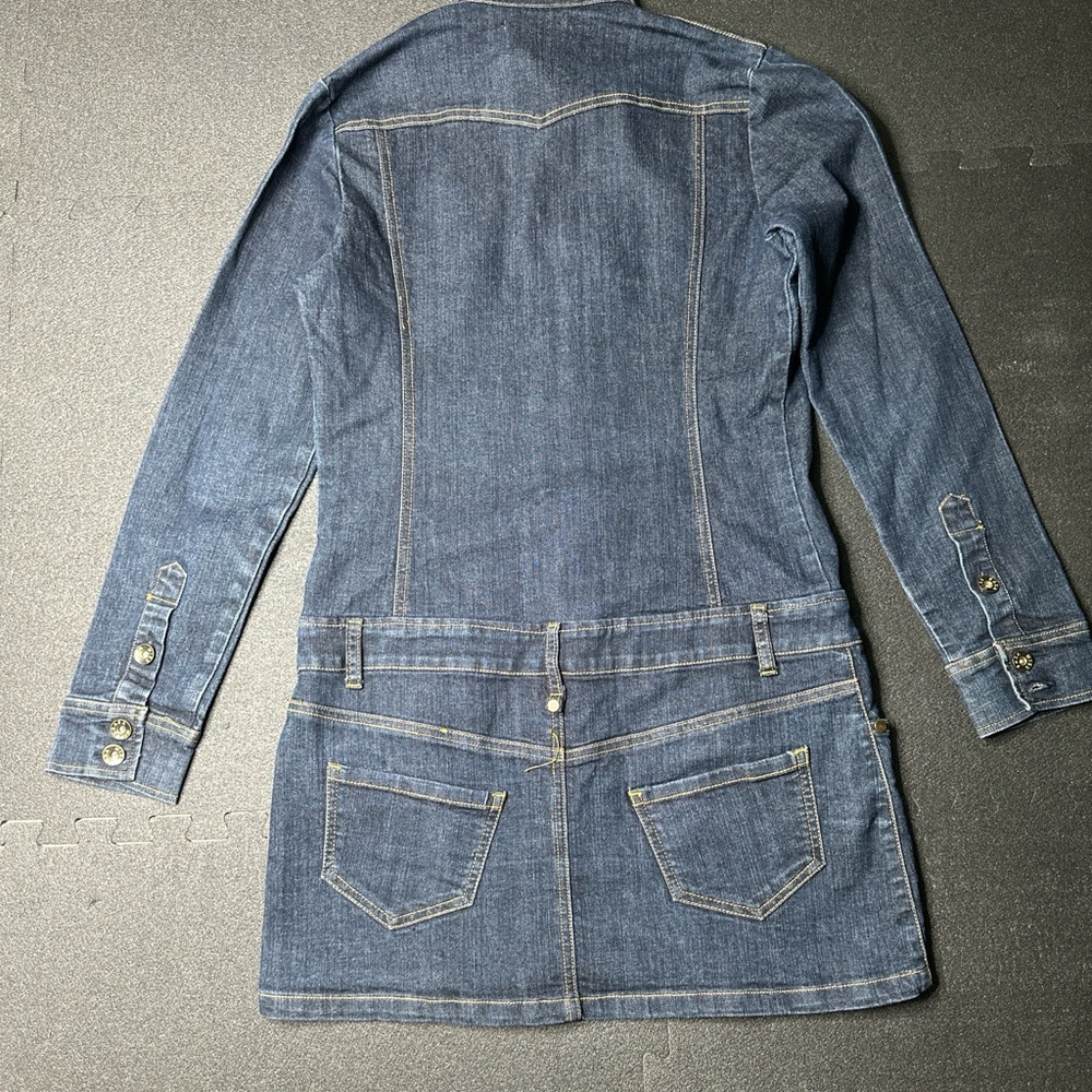 Blue Denim Button-Up Midi Dress - Picture 6 of 9